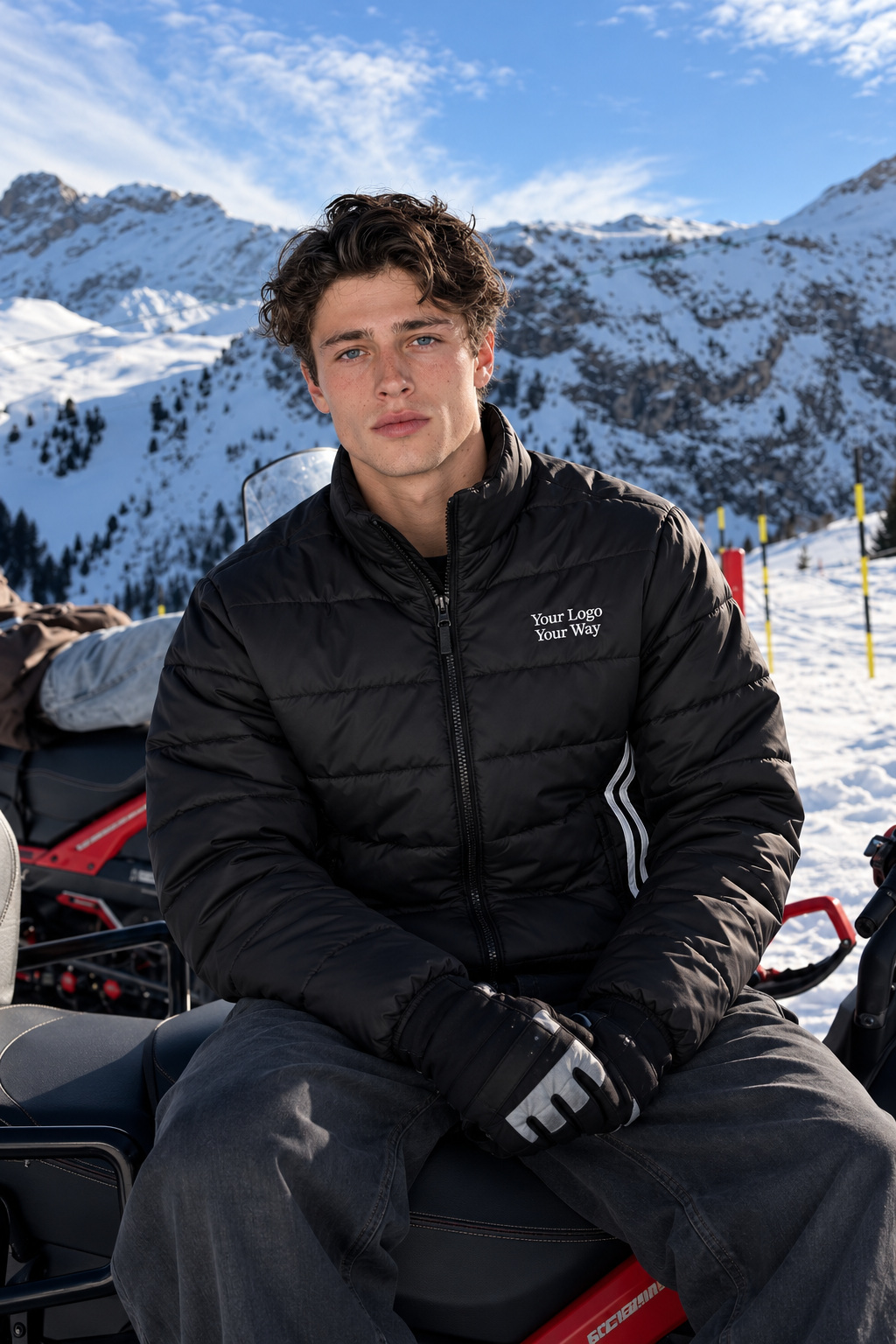 Adidas A570 Men's 3-Stripes Puffer Full-Zip Jacket image 4