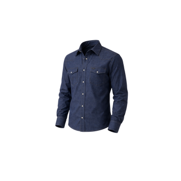 Budget PromotionWrangler Indigo Denim Men's Shirt — Custom Printed — Merch Express